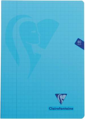 Clairefontaine schrift mimesys voor ft A4, 80 bladzijden, kaft in PP, geruit 10 mm, geassorteerde kleuren