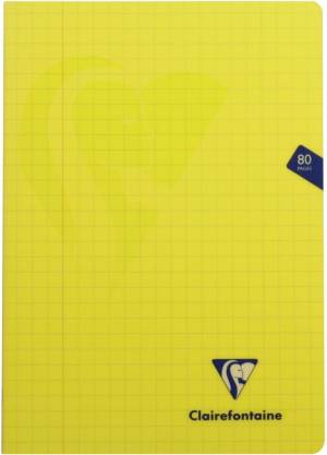 Clairefontaine schrift mimesys voor ft A4, 80 bladzijden, kaft in PP, geruit 10 mm, geassorteerde kleuren