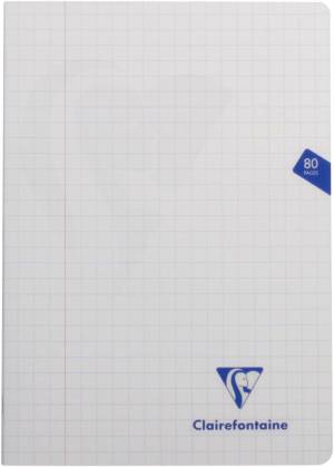 Clairefontaine schrift mimesys voor ft A4, 80 bladzijden, kaft in PP, geruit 10 mm, geassorteerde kleuren