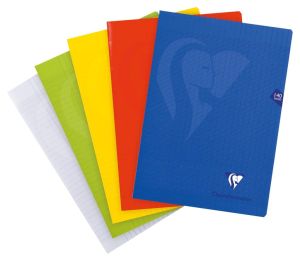 Clairefontaine schrift mimesys voor ft A4+, 140 bladzijden, kaft in PP, sey&egrave;s, geassorteerde kleuren