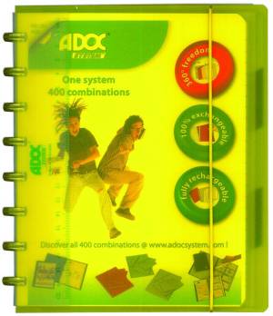 Adoc Colorlines schrift, ft A5, 144 bladzijden,commercieel geruit, geassorteerde kleuren