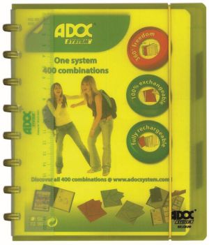 Adoc Colorlines schrift, ft A5, 144 bladzijden, geruit 5 mm, geassorteerde kleuren