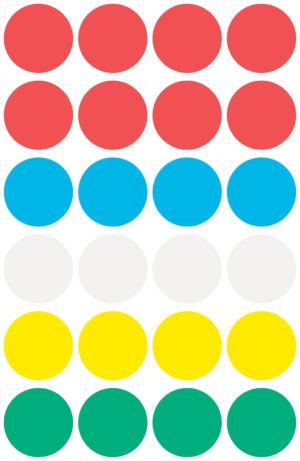 Avery Etiquettes ronds diam&egrave;tre 18 mm, couleurs assorties, 96 pi&egrave;ces