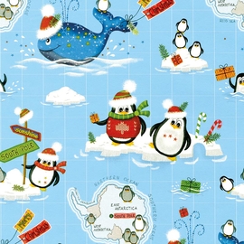 Papier cadeau, 70 cm x 2 m, No&euml;l, Pr&auml;senta enfant
