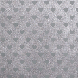 Papier cadeau, 70 cm x 1,5 m, coeurs, couleurs assorties