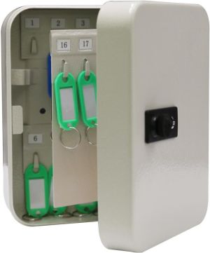 Sleutelkast met combinatieslot, voor 30 sleutels, wit