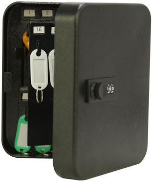 Sleutelkast met combinatieslot, voor 30 sleutels, zwart