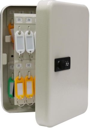 Sleutelkast met combinatieslot, voor 48 sleutels, wit