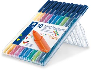 Staedtler viltstift Triplus Color, opstelbare box met 10 kleuren