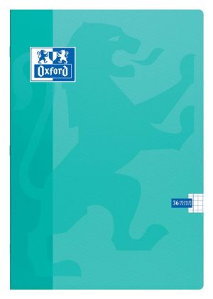 Oxford School cahier, ft A4, 72 pages (36 feuilles), quadrill&eacute; 5 mm, couleurs assorties