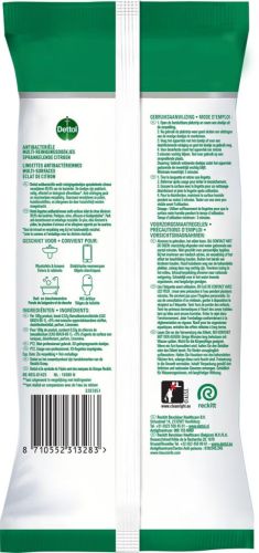Dettol reiningsdoekjes antibacterieel, citroen, pak van 30 stuks