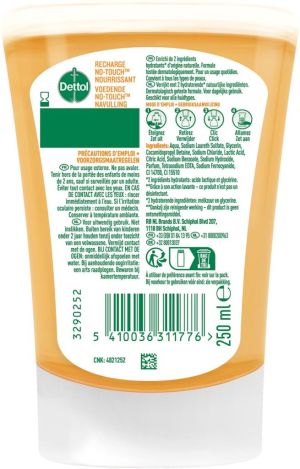 Dettol no touch handzeep Extra care, honing en vanille, navulling van 250 ml