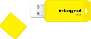 Integral Neon cl&eacute; USB 2.0, 32 Go, jaune