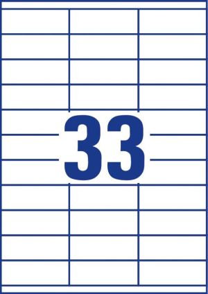 Avery Zweckform 3421, Universele etiketten, Ultragrip, wit, 100 vel, 33 per vel, 70 x 25,4 mm