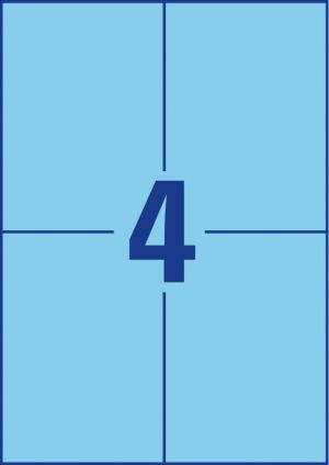 Avery &eacute;tiquettes universelles color&eacute;es ft 105 x 148 mm (l x h), 400 pi&egrave;ces, bleu
