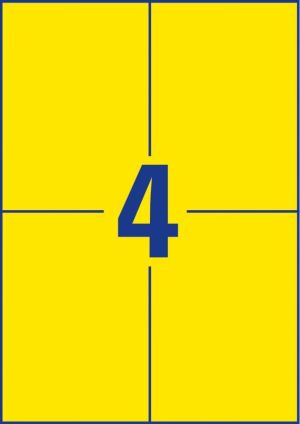 Avery &eacute;tiquettes universelles color&eacute;es ft 105 x 148 mm (l x h), 400 pi&egrave;ces, jaune