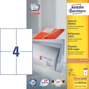 Avery Zweckform &eacute;tiquette, ft 105 x 148 mm, 400 pi&egrave;ces