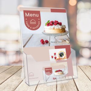 Europel folderhouder, ft A4, met visitekaartbakje