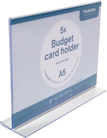 Europel pr&eacute;sentoir de documents Budget, pied en T, ft A5, paysage, paquet de 5 pi&egrave;ces