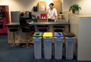 Rubbermaid afvalcontainer Slim Jim, 87 liter, grijs