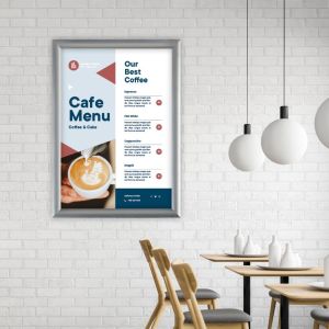 Europel clicklijst, lijst 25mm A1, zilverkleurig posterframe