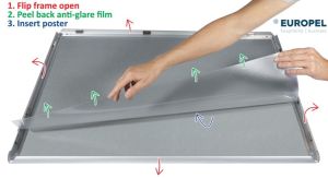 Europel clicklijst, lijst 25mm A5, zilverkleurig posterframe