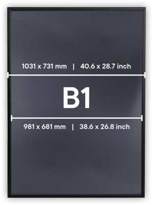 Europel Clicklijst Economy, lijst 25 mm, ft B1, zwart