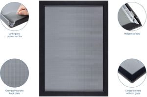 Europel clicklijst, lijst 25mm A3, mat zwart posterframe