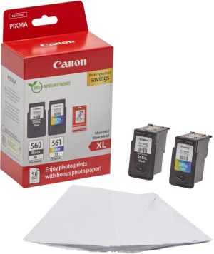 Canon photo value pack 1 x PG-560XL + 1 x CL-561XL, 300 - 400 pagina's, OEM 3712C008, 4 kleuren