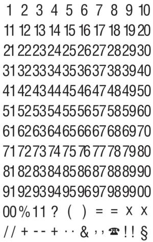 Avery Etiquettes chiffres et lettres 1-100, 2 feuilles, noir sur blanc