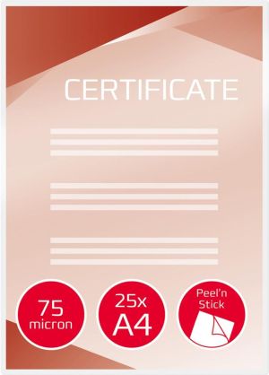 GBC Peel'n Stick lamineerhoes ft A4, 150 micron (2 x 75 micron), mat, pak van 25 stuks
