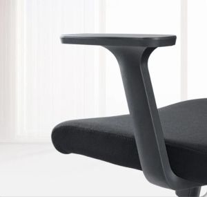 ergonomische bureaustoel, kunststof voetkruis, zwart, set van 2 stoelen