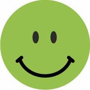 Avery rating dots, diam&egrave;tre 19 mm, rouleau avec 250 pi&egrave;ces, smiley, vert