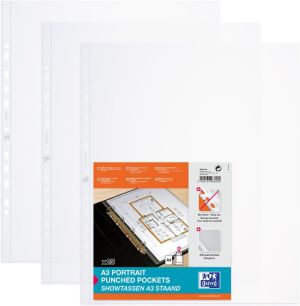OXFORD showtas, formaat A3, portret, uit PP, 11-gaatsperforatie, pak van 25 stuks