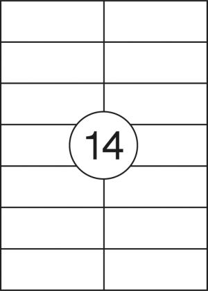OFFICE products etiketten, wit, rechte hoeken, 100 vel, 105 x 42,3 mm, 14 etiketten per vel