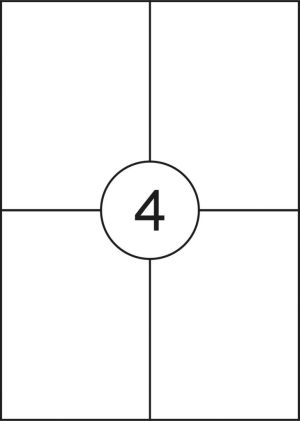 OFFICE products etiketten, wit, rechte hoeken, 100 vel, 105 x 148 mm, 4 etiketten per vel