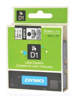 Dymo ruban 9mmx7m noir sur transparent