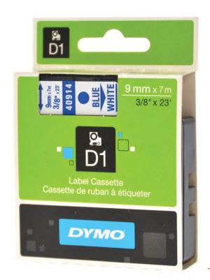 Dymo ruban D1 9mmx7m bleu sur blanc