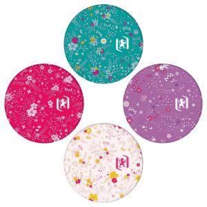 Oxford Floral couverture souple cahier spiral&eacute;, ft A6, 50 feuilles, quadrill&eacute; 5 mm, 4 d&eacute;cors assortis