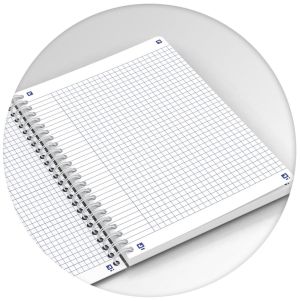 Oxford Floral couverture rembord&eacute;e cahier &agrave; spirale, ft A5, 60 feuilles, quadrill&eacute; 5 mm, 4 d&eacute;cors