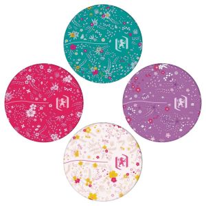 Oxford Floral couverture rembord&eacute;e cahier &agrave; spirale, ft A5, 60 feuilles, quadrill&eacute; 5 mm, 4 d&eacute;cors