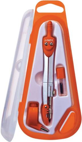 Linex schoolpasser 950, 3 -delig, in een ophangdoosje, in geassorteerde kleuren