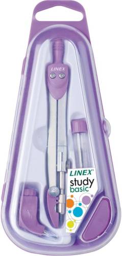 Linex schoolpasser 950, 3 -delig, in een ophangdoosje, in geassorteerde kleuren