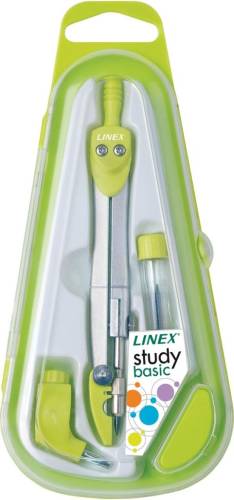 Linex schoolpasser 950, 3 -delig, in een ophangdoosje, in geassorteerde kleuren