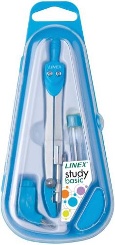 Linex schoolpasser 950, 3 -delig, in een ophangdoosje, in geassorteerde kleuren