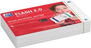 Oxford Flash 2.0 flashcard starterkit, gelijnd, A7, wit, pak van 80 vel