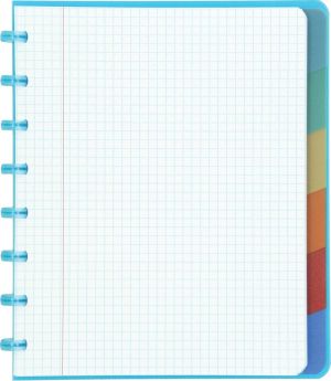 Atoma Trendy cahier, ft A5+, 120 pages, quadrill&eacute; 5 mm, met 6 tabbladen, in couleurs assorties