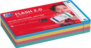 Oxford Flash 2.0 flashcard starterkit, gelijnd, A7, assorti, pak van 80 vel