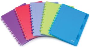 Atoma Trendy cahier, ft A4 +, 120 pages, lign&eacute;, 6 intercalaires et 5 pochettes, assorti