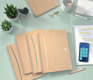 Oxford Touareg cahier &agrave; reliure spirale, 180 pages ft A4, quadrill&eacute; 5 mm, couleurs assorties